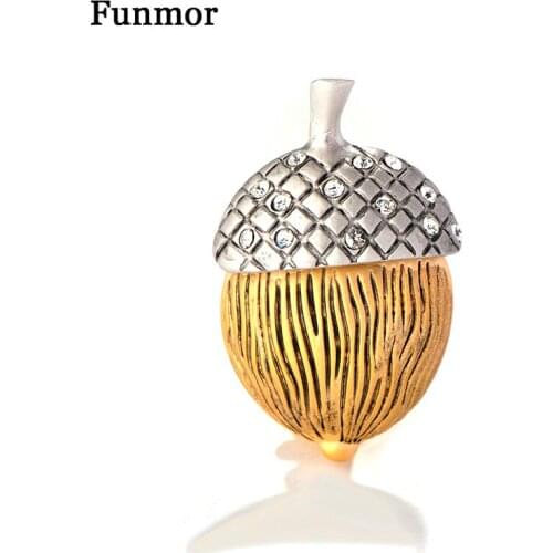 Funmor Delicate Pine Cone Brooch Enamel Pins Boys Girls Sweater Blouses Dress Shirts Corsage Daily Decoration Ornaments Presents