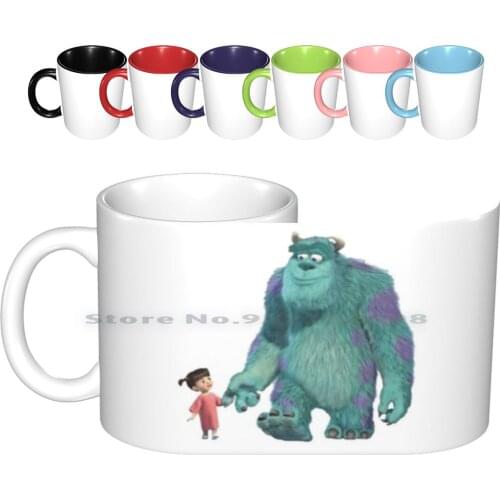 Boo And Sully Ceramic Mugs Coffee Cups Milk Tea Mug Monsters Inc Scream Movie Iconic Nostalgia Human Cute Girls Blue Purple