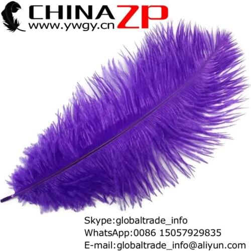 CHINAZP Crafts Factory 25-30cm(10-12inch) Length 100pcs/lot Good Quality Purple Ostrich Plumage Feathers for DIY Decoration