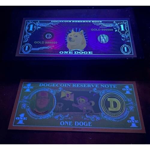 Beautiful WOW Cute Dogecoin Dogecoin Gold Banknote for Collection&Gifts