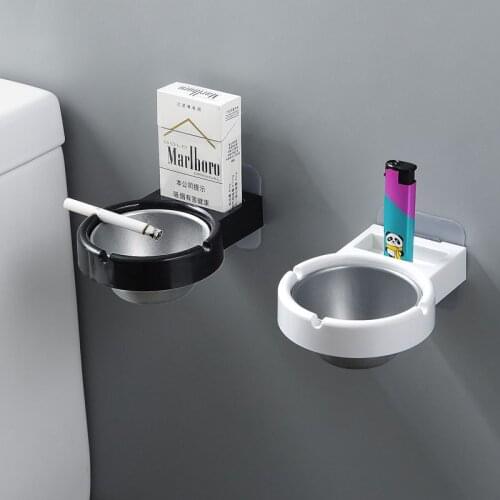Wall Mounted Tobacco Storage Rack Bathroom Stainless Steel Toilet Storage Cup Ashtray Cigarette Tool Box