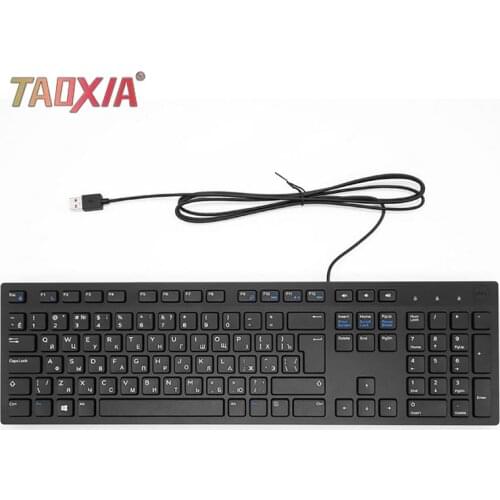 New Russian Keyboard Russia English Double Words Keyboard Laptop Desktop Universal USB Port Durable Black and White Keyboards