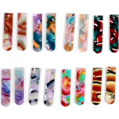 Tortoise Shell Charm,Acetate Acrylic, Thin Bar Rectangle pendant ,Boho ,Leopard Print,Earring Parts,Ohrringe finding-ACE288