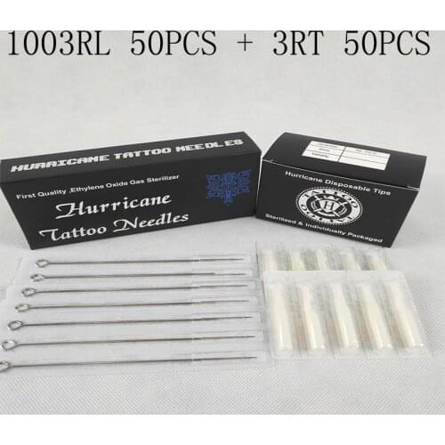 Tattoo Tips and Needles (3RL+3RT) 50pcs tattoo needles 3rl and 50pcs Matched Tattoo Tips 3rt tattoo kit free shipping