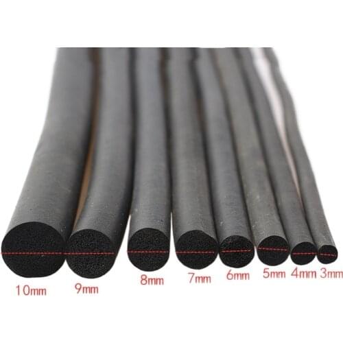 10M EPDM Rubber Foam Seal Strip For Ship Car Door Protector Sealing Black Round Soundproof Weatherstrip Hardware Accessories