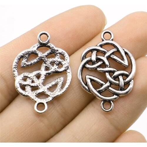 WYSIWYG 5pcs 20x29mm Triquetra Knot Connector Connector Charms For Jewelry Making Antique Silver Color Jewelry Accessories