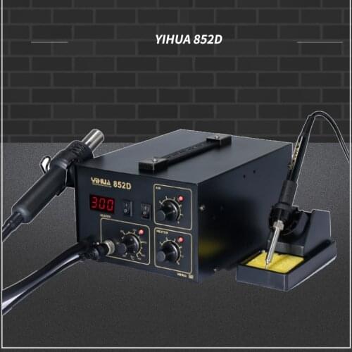 YIHUA-852D BGA Rework Station 2 in 1 SMD Soldering Iron Stations With DC Power Supply Hot Air Gun Rework Station Soldering