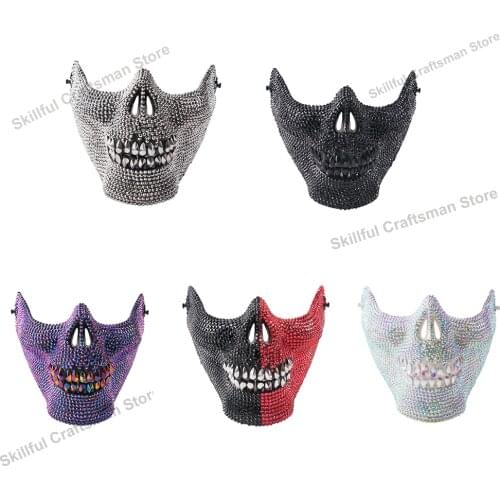 Halloween Mask Party Masque Masquerade Masks DIY Skull Diamond Painting Embroidery Maske Cosplay Party Decoration Supplies Gift