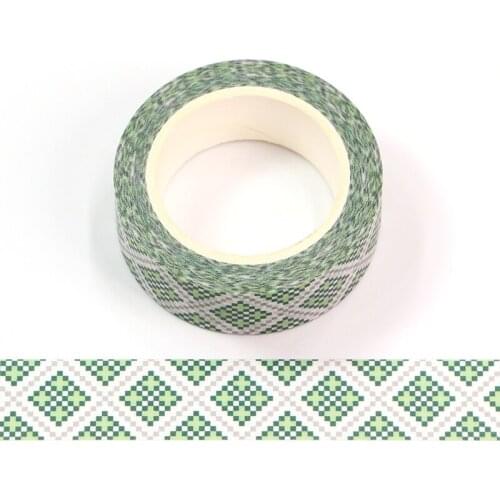 1PC 15mm*10M Happy Easters Day Green Mosaic Decorative Washi Tape Scrapbooking Masking Tape Stationery office supplies