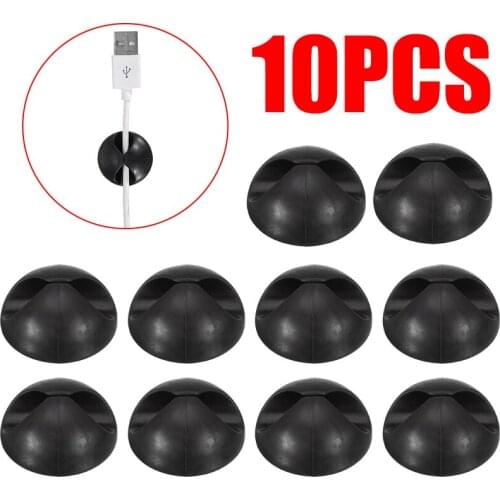 10PCS Single Channel Cable Clip Grip Desk Wall Desktop Wire Cord Type Organizer Earplug Socket Line USB Charger Holder
