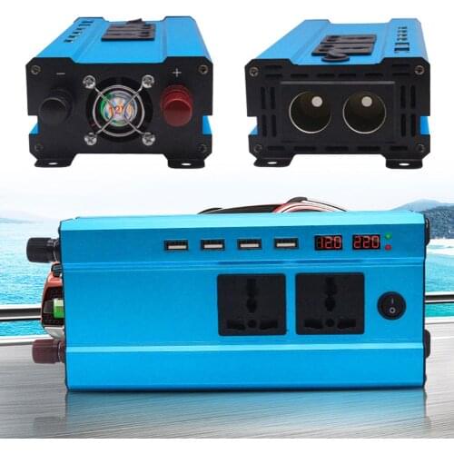 1200W Digital Display Car Power Inverter Charger DC to AC Converter with 4 USB Automobile Electric Accessories
