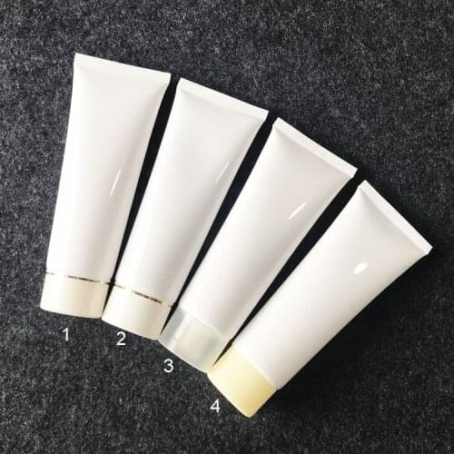 300pcs/lot 80g 80ml White Empty Plastic Squeeze Bottle Cosmetic Facial Cleanser Hand Cream Soft Tube