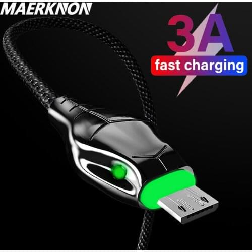 3A USB Type C Cable Fast Charging LED USB C Cable for Samsung S10 USBC Type-c Data Sync Charger for Xiaomi mi Huawei cord wires