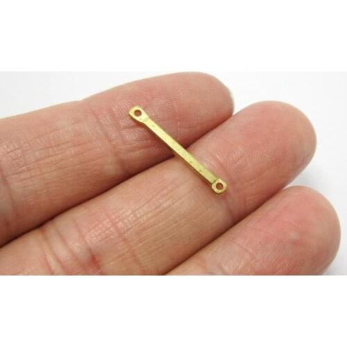 50pcs Brass charms 20x1.5mm Raw brass stick charm bar connector R953
