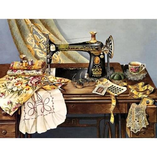 5D DIY Full Square Round Diamond Painting Sewing Machine Diamond Embroidery Cross Stitch Rhinestone Mosaic Home Decor Gift