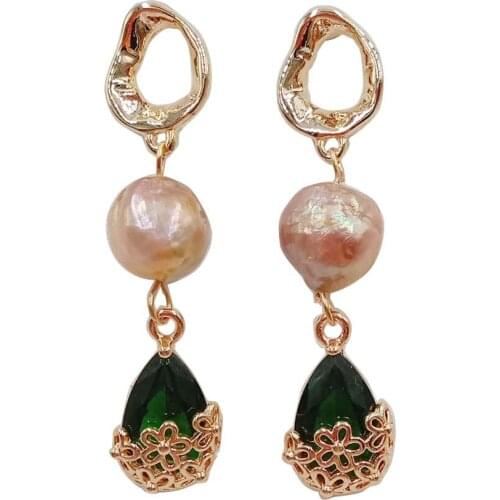 925 silver PEARL EARRING,100% nature freshwater pearl earring ,9-10 mm keshi baroque pearl,high luster quality