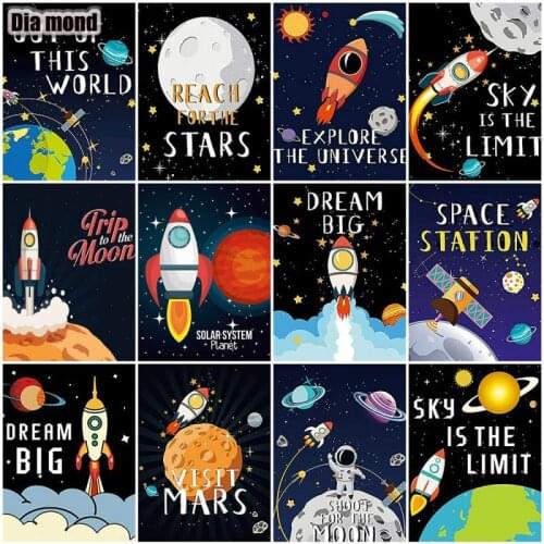 Diamond Painting Outer Space Cross Stitch Kit Diamond Mosaic Universe Full Square/Round Cartoon Landscape Diamond Embroidery