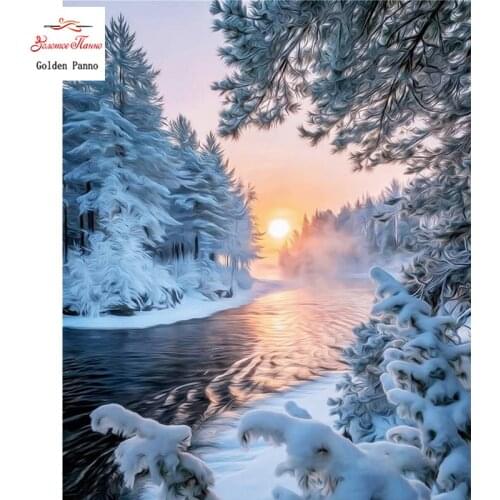 Diamond Painting Full Square 5D Diy Daimond Embroidery Diamant Mosaic Sale Displasy Broderie Diamant Ice and snow scenery 02