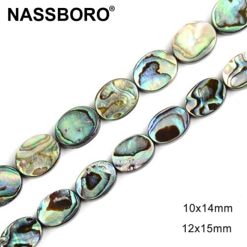 High Quality Oval Shape Natural Abalone Shell Beads Perles Bead Nautral Stone Beads for Jewelry Making Handmade/Diy Craft Gift
