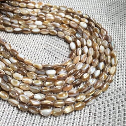 Natural shell beading beads Oval shape Punch loose beads isolation bead for Jewelry Making DIY bracelet necklace Accessories