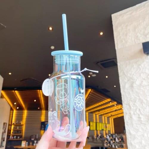 Cups Through Time and Space Through Cold-Changing Glass with Straws Baby Bottle Cups Creative Cute Store Limited Edition