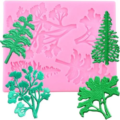 Tree Branches Border Silicone Molds Christmas Leaves Fondant Cake Decorating Tools Chocolate Gumpaste Candy Polymer Clay Moulds