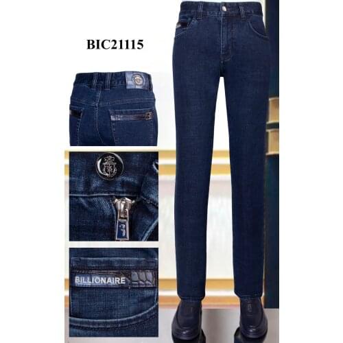 BILLIONAIRE Jeans Cowhide winter thick men 2020 new cotton Business casual embroidery high quality big size 31-40 free shippng