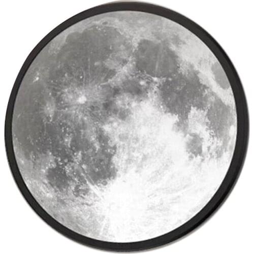 HOT-Moon Mirror Lamp Round Moonlight Wall Decor Bedside Lamp Gift Bedroom Bathroom Home Room Decoration Small Night Light