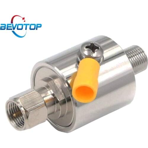 F Type Coax Lightning Arrester F Type Male to Female DC-3GHz 75 Ohm Lightning Surge Protector with 90V Gas Tube Surge Arrester