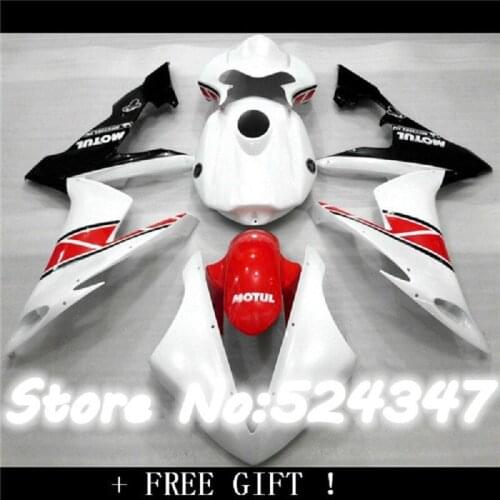 Injection motorcycle fairing kits fit for YAMAHA 2004 2005 2006 YZFR1 04 05 06 YZF R1 red white black plastic fairings kit