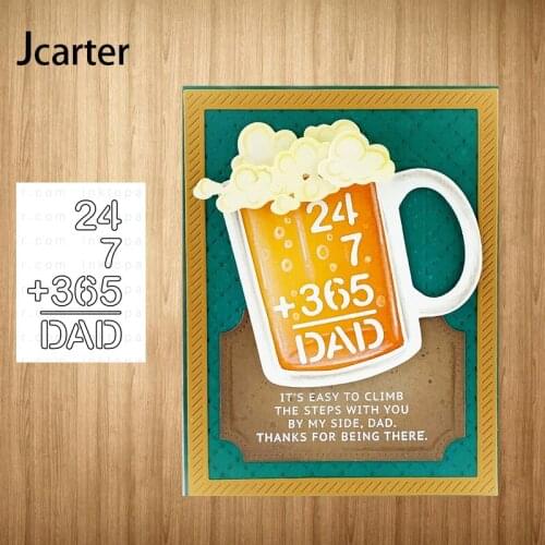 24 7 + 365 DAD Metal Cutting Dies Shape for Scrapbooking Handmade Craft Die Cut Stencil Card Make Mould Sheet Decoration Design