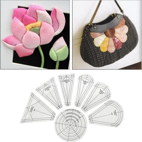 Regular Acrylic Dresden Plate Template Patchwork Drawing Ruler for Kit