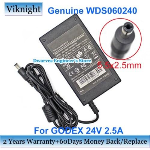 Genuine Godex WDS060240 Power Supply Switching Adapter 24V 2.5A 60W For GODEX G500-U PRINTER FSP FSP060-RTAAN2 Laptop Charger