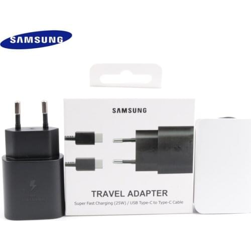 Original Samsung Galaxy Note 10 25W Super Fast Charging Adapter PD Charger 100CM USB C To USB C Cable For S20 Ultra S20+ A71 A91