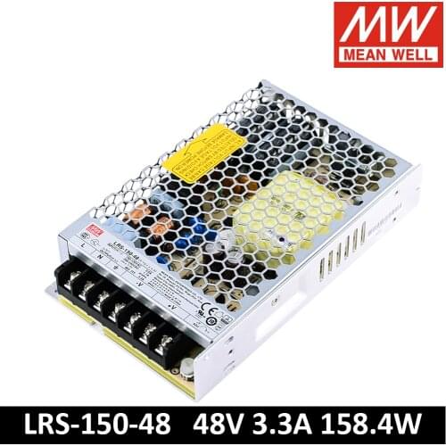 Original MEAN WELL LRS-150-48 110/220V AC TO DC 48V 3.3A 158.4W Single Output Switching Power Supply Meanwell LRS-150 LED Driver