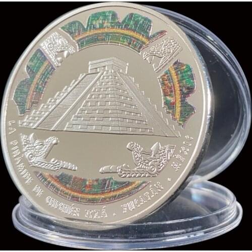 Mayan Pyramids Mexico Silver Challenge Coin For Collect