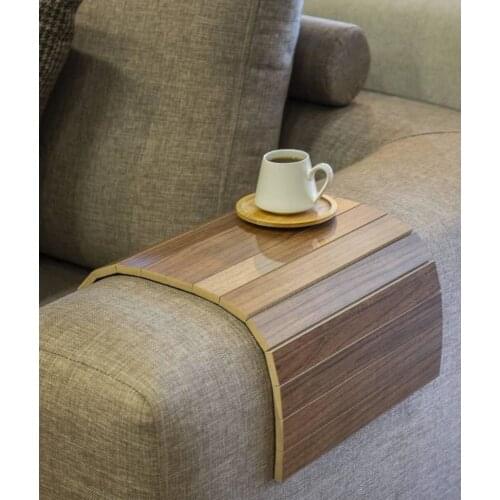 Couch Arm Tray Flexible Foldable Sofa Table Cup Holder for Armchair Portable Couch Coaster for Drinks, Snacks, Phone, TV Remote