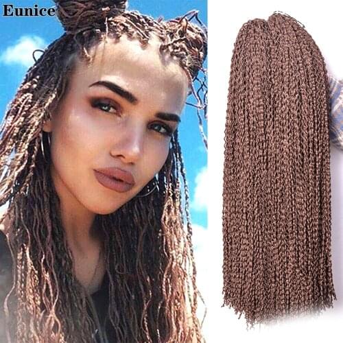 Synthetic Box Braids Crochet Hair Thin Twist 28Inch Zizi Braid Hair Bohemian Black Brown Blonde Crochet Braids Hair Extension