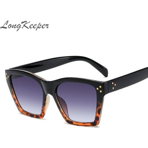 LongKeeper 2021 Luxury Brand Designer Vintage Square Sunglasses Women Rivet Eyewear Female Sun Glasses UV400