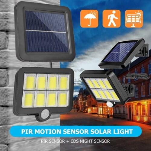 LED Solar Powered Outdoor Wall Light Waterproof PIR Motion Sensor Garden Lighting Courtyard Porch Driveway Street Lamp