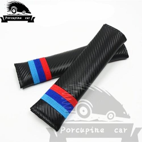 Universal Carbon fiber Car Auto Seat Belt Cover Pad Shoulder Harness Cushion for BMW Mercedes Audi Toyota Hyundai Honda VW Kia