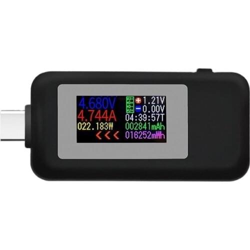 Type-C USB Tester Current 4-30V Voltage Meter Timing Ammeter Digital color LCD bidirection usb multifunction tester