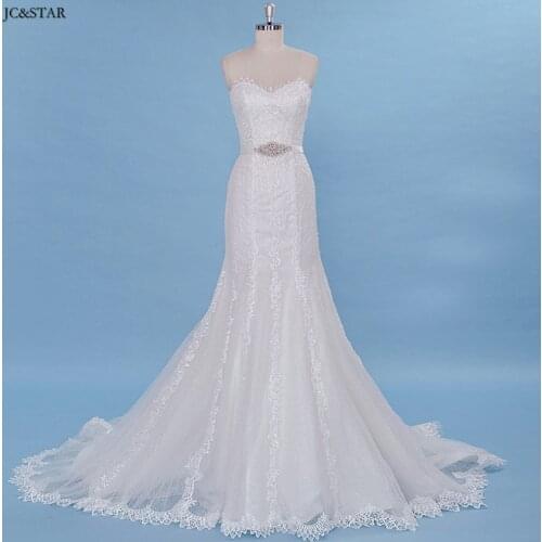 Abito sposa sirena lace crystal sexy sweetheart Backless wedding dress beach Sweep Train robe mariee boheme dentelle plus size