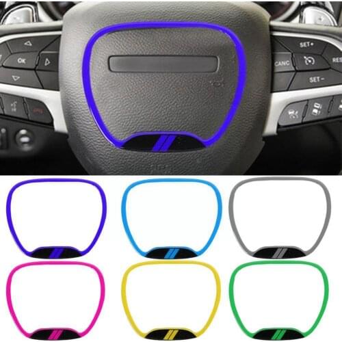 1Pcs Car Decoration Sticker Steering Wheel Center Trim for Dodge Charger Ring for Dodge 2015 2015+ Challenger I0N3