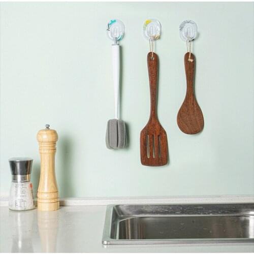 💖1Pcs Hooks Cute Plastic Transparent Punch-free Non-marking Hook Multifunctional Storage Door Wall Hangers Random Color