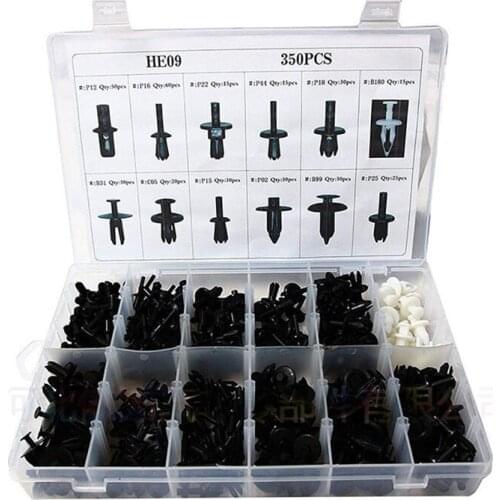 350pc Car Push Retainer Pin Rivet Trim Clip Panel Moulding Assortment 12 Kinds Universal Door Panel lined With Plastic Clips
