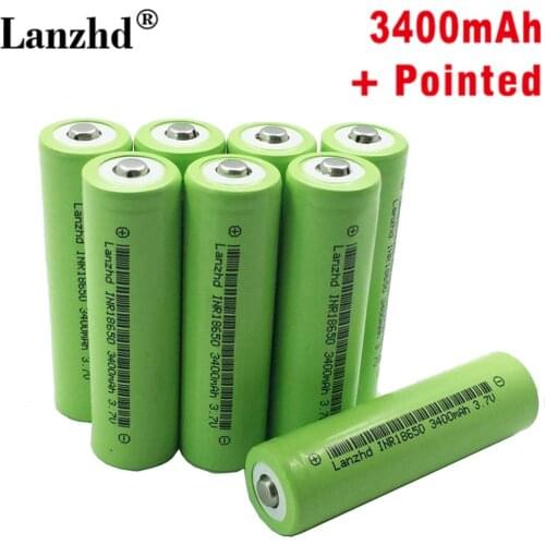 5-40pcs New 18650 3.7v Battery with Pointed 18650 li ion 3400mah 30A Lithium Rechargeable Batteries INR18650B For flashlight