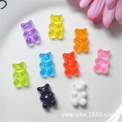 5pcs/lot Mini Bear Candy Polymer Slime Box Toy For Children Resin Charms Modeling Clay DIY Kit Phone Case Accessories Kids Gift