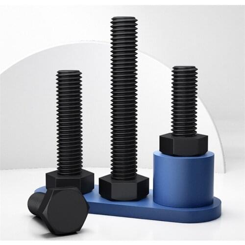 50pcs Black Nylon Screws Full Thread Outer Hex Insulation Screws Plastic Bolt M3 M4 M5 M6 Length 6-30mm