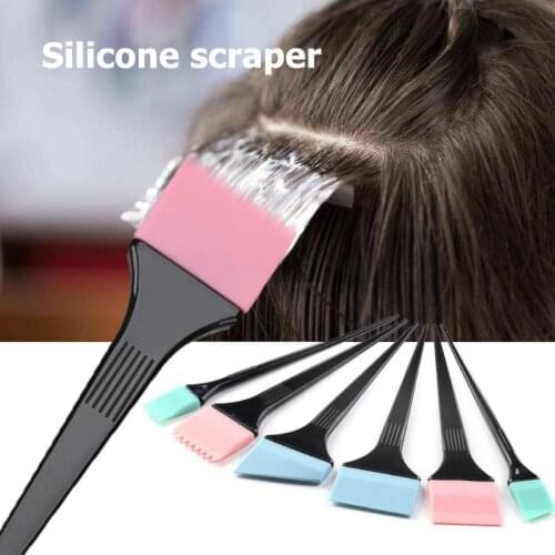 6pcs/Set Silicone Hair Dyeing Brushes Pro Scrapper Spatula Hair Coloring Comb Kit Home DIY Salon Hair Styling Tools